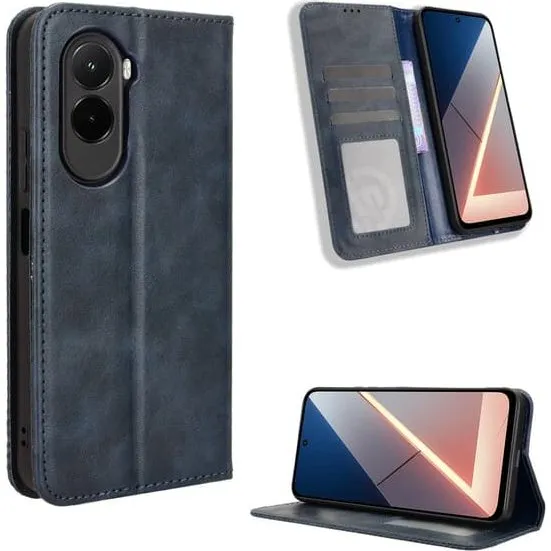 Xiaomi Poco M7 4G læderetui med pung - Blå