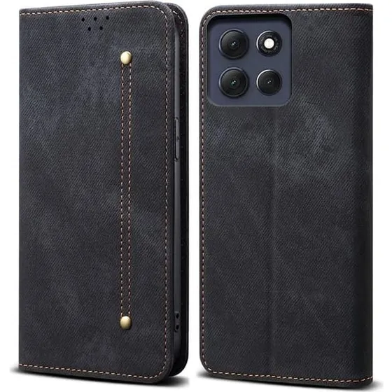 Motorola Moto G56 Jeans Flip Etui - Sort