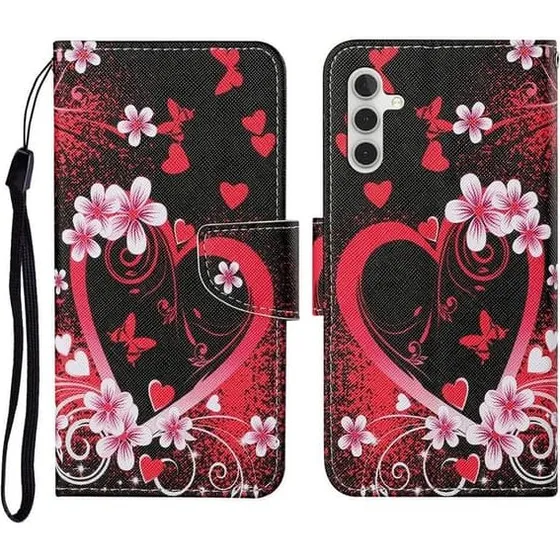 Wonderland Samsung Galaxy A17 Flip Etui - Rødt Hjerte