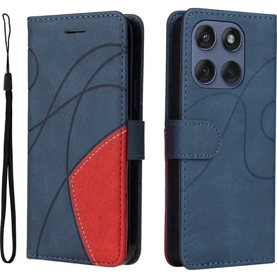 Motorola Edge 60 / Pro / Fusion 5G Læderetui med Rem - Blå