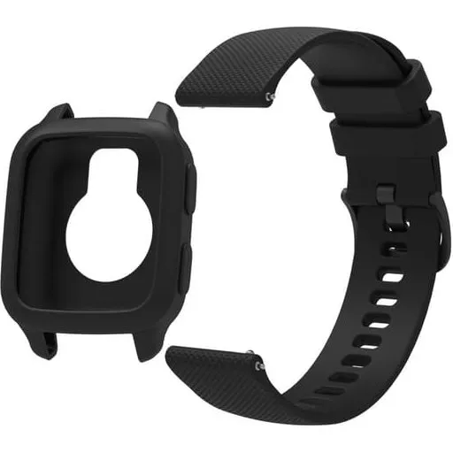 Garmin Venu Sq 2 Silikonerem med Beskyttende Etui - Sort