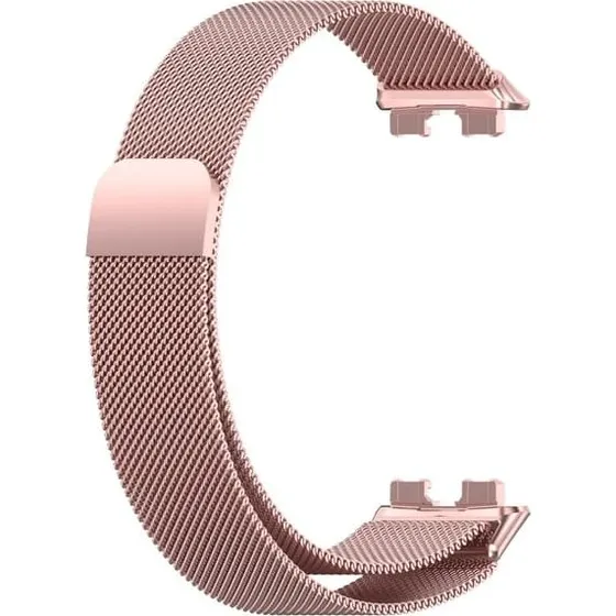 Huawei Band 10 Magnetisk Milanese Rem i Rustfrit Stål - Lyserød