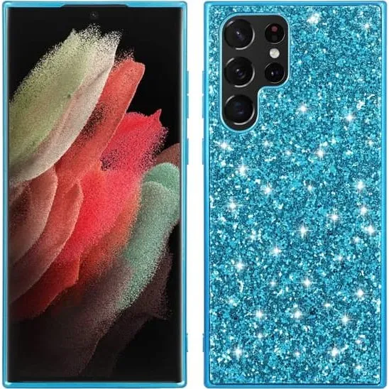 Samsung Galaxy S25 Ultra Glitter Cover - Blå