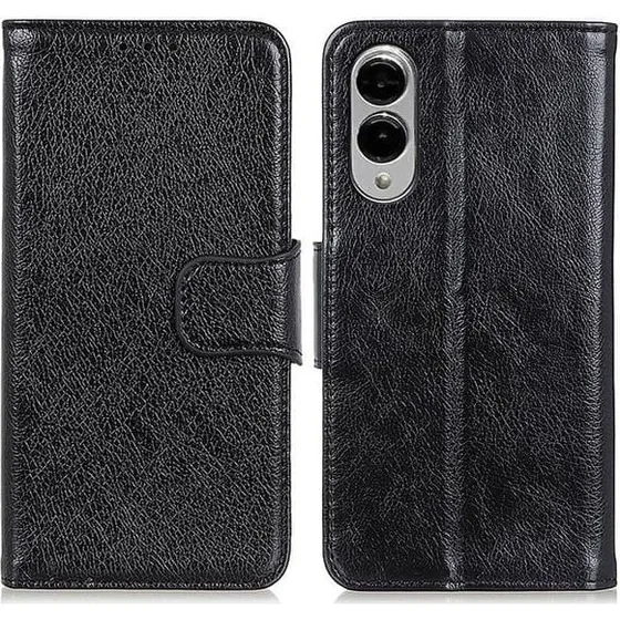Neptune Læder Samsung Galaxy S25 Edge Flip etui - Sort