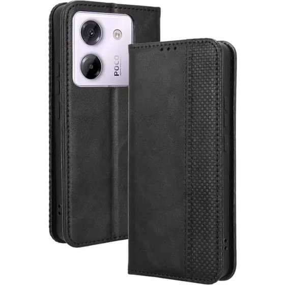 Bofink Vintage Læderetui til Xiaomi Poco M7 Pro 5G - Sort