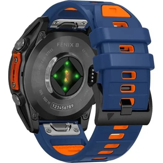 Garmin Silikoneurrem 26 mm - Safir & Orange til Fenix 8 & Enduro 3