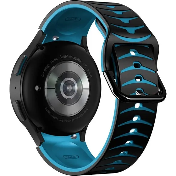 Samsung Silikonerem til Galaxy Watch7, Watch6 & FE - Sort/Himmelblå