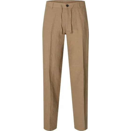 Selected Leroy Linen Straight Bukser - Blå