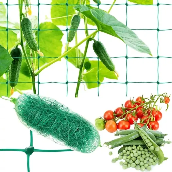 Plantenet / Støttenet til Planter - 2x20m, Grøn