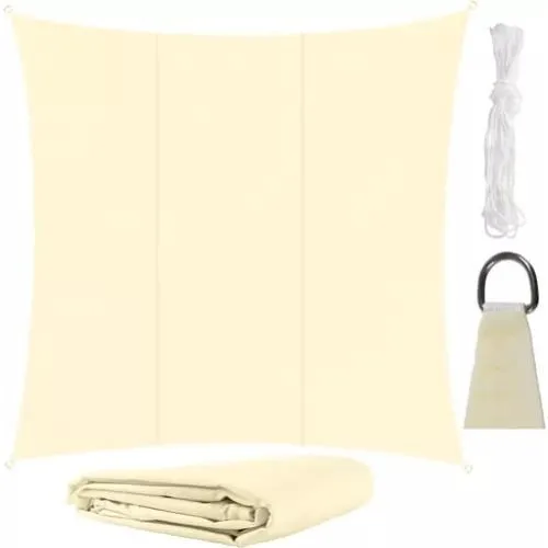 Solsejl med UV-Beskyttelse 3,6x3,6 m - Beige