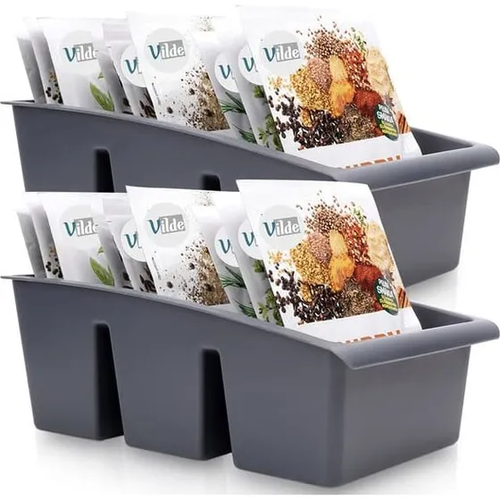 Grå organizer til krydderier 25x15x9 cm - 2 stk.