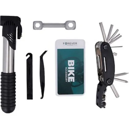 Forever Outdoor Cykelreparationskit i 6 dele, sort