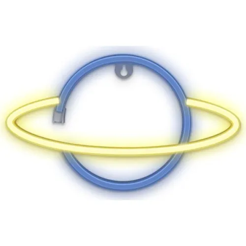 Forever Light Neon LED Saturn - Blå/Gul (Batteri + USB)
