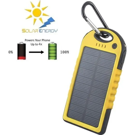 Forever 5000mAh Solar Powerbank med LED-lommelygte