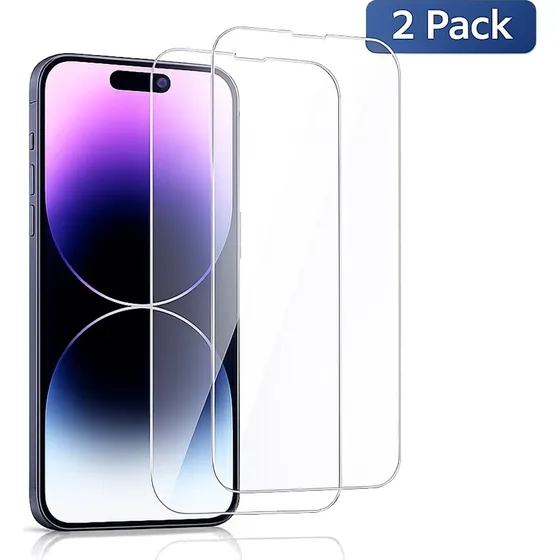 2-pak iPhone 15 Pro Premium 2.5D Hærdet Glas Skærmbeskytter