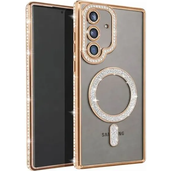 Diamond Bling MagSafe cover til Samsung Galaxy S26 Plus - Gold
