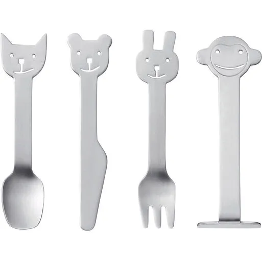Gense Animal Friends børnebestik 4 dele, mat 18/8 stål