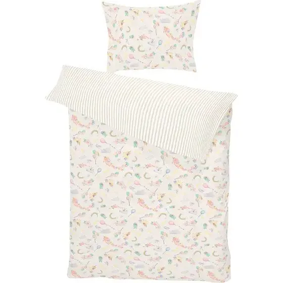 All By Voss Junior sengetøj Unicorn Rose/Beige 100x140 cm