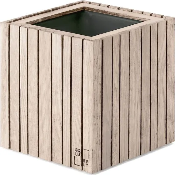 Squarely Copenhagen GrowON plantekasse i naturlig eg, 22x22 cm