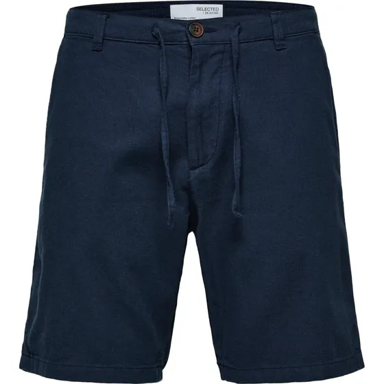 SELECTED SLHBrody Shorts i navy bomuld/hør