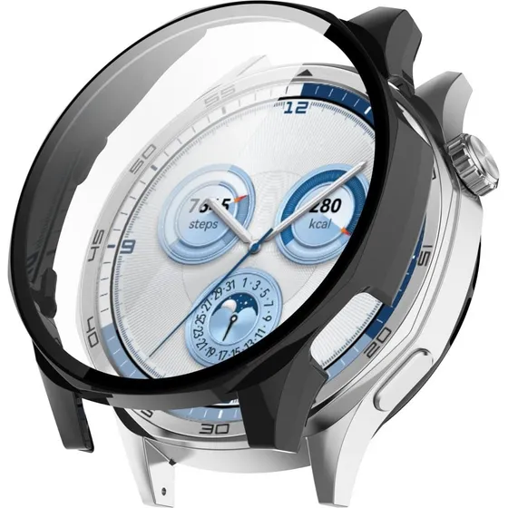 Huawei Watch GT 5 46mm Bumpresistent Cover med Hærdet Glas - Sort