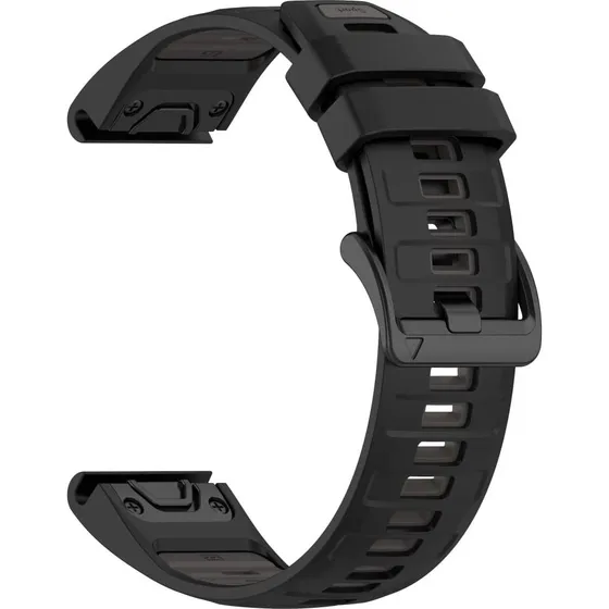 Garmin 22mm Silikonemaske til Fenix 8, Fenix E & Quatix 7 Pro - Sort/Grå