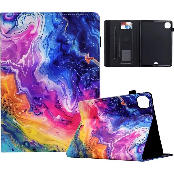 iPad Air 11 & Pro 11 Etui med Marmormønster og Kortholder