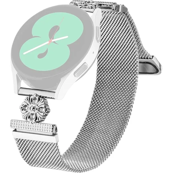 Garmin Fenix 7S Milanese Band Flower - Sølv