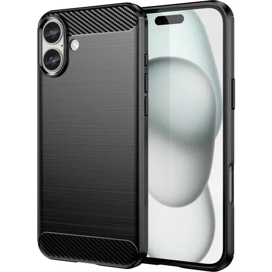 Carbon Flex Cover til iPhone 16 Plus - Sort