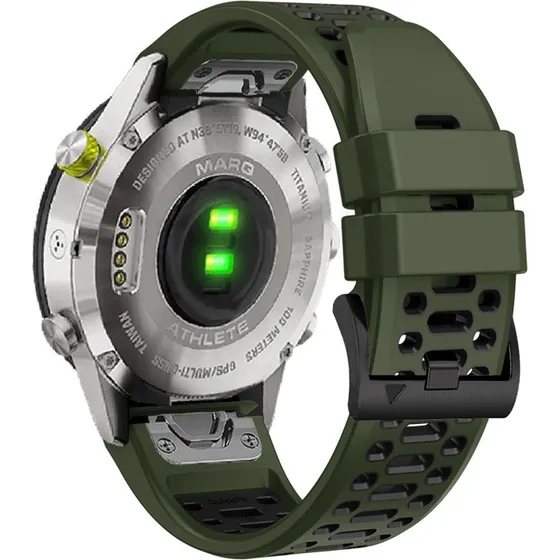 KALEBOL Garmin Fenix 5X/6X/7X Quickfit Rem 26mm - Militærgrøn/Sort
