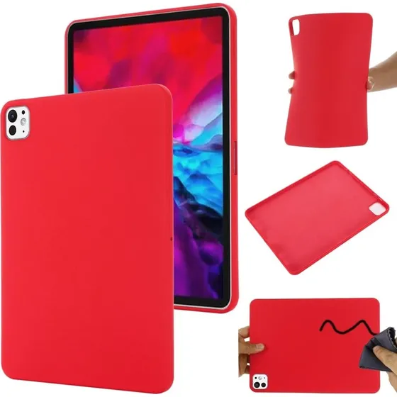 iPad Pro 11 (2024) Etui i flydende silikone - Rød