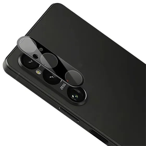 IMAK Sony Xperia 1 VI Glas Kamerabeskytter med Akrylhætte - Sort