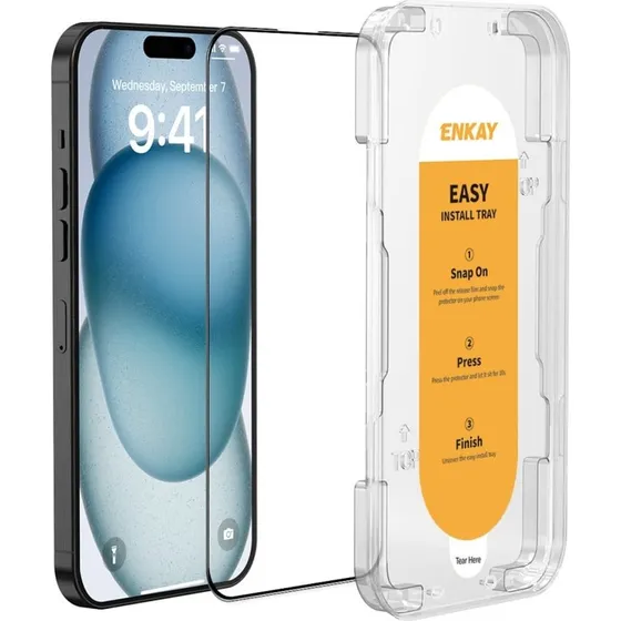 iPhone 15 Plus Skærmbeskytter - Slagresistent 9H Glas