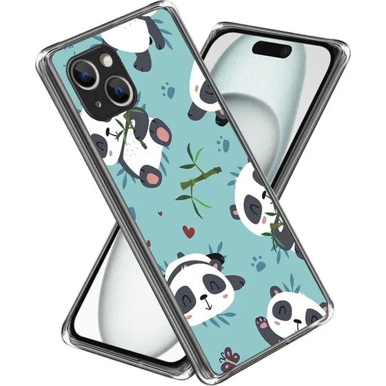 Deco iPhone 15 cover - Søde Pandaer