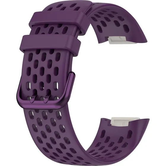 Fitbit Charge 6 / Charge 5 Silikonearmbånd - Mørklilla