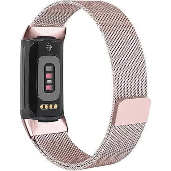 KALEBOL Milanese Armbånd til Fitbit Charge 6 / 5 - Rødguld