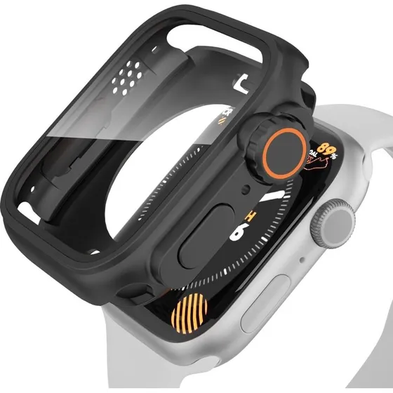 Vandtæt fuldt cover til Apple Watch Series 9/8/7 45mm - Sort