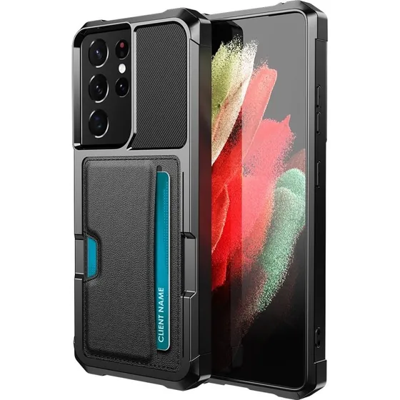 CaseMe Samsung Galaxy S21 Ultra 5G Vintage Etui - Sort