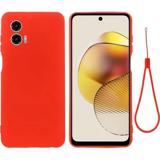Matte Liquid Silikone Cover til Motorola Moto G73 - Rød