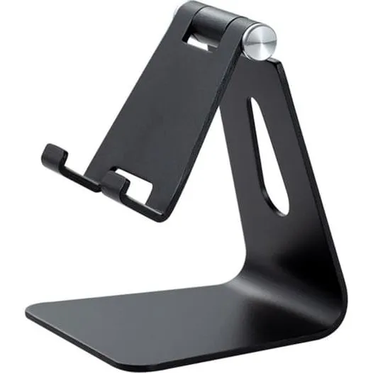 Universal aluminiumsholder til telefon og tablet - Sort