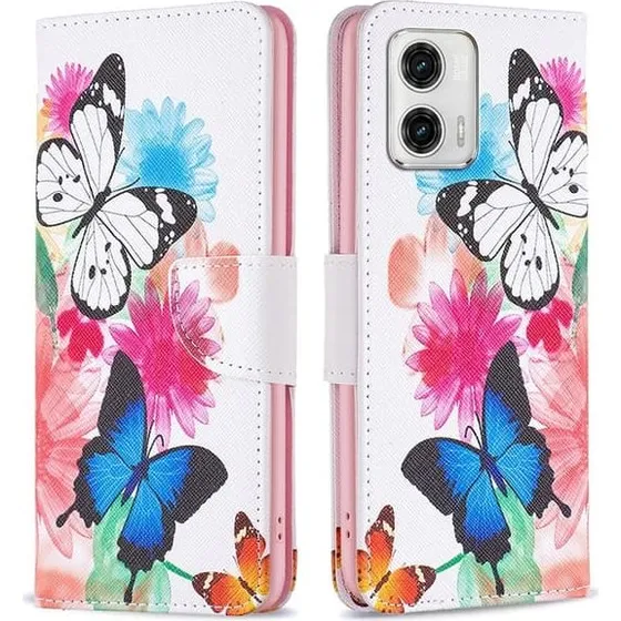 Wonderland Motorola Moto G73 Flip Etui - To Sommerfugle