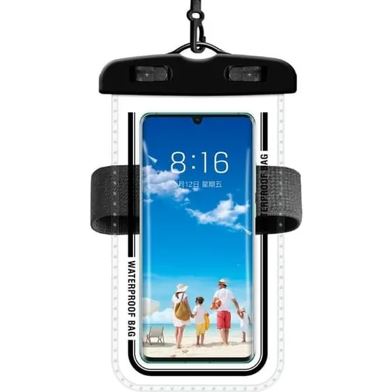 Universal vandtæt mobilpose med lanyard - Sort