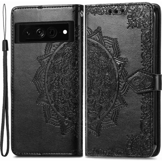 Mandala Google Pixel 7 Pro Flip Etui - Sort