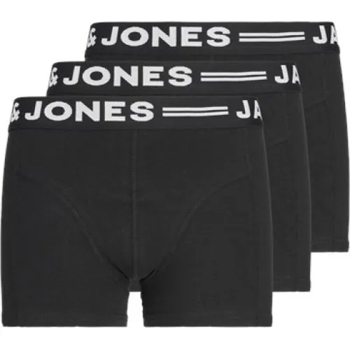 JACK & JONES 3-pak boxershorts til drenge - sort med hvid tekst