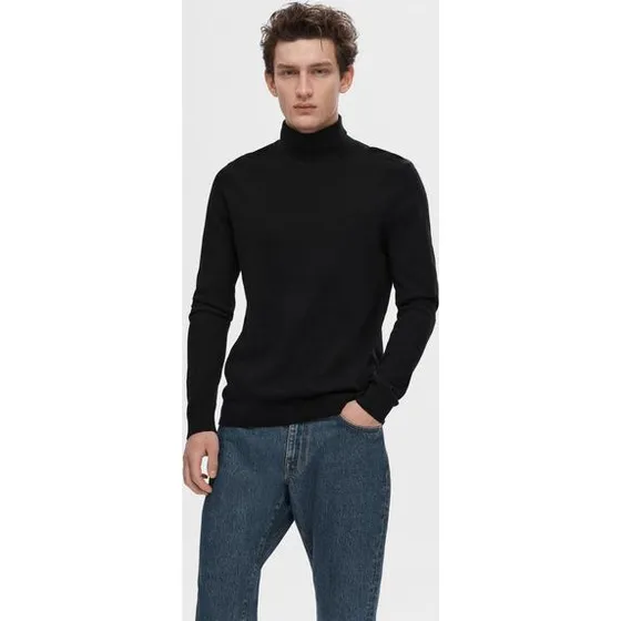 Selected Slhberg Roll Neck Noos Striktrøje i Grå