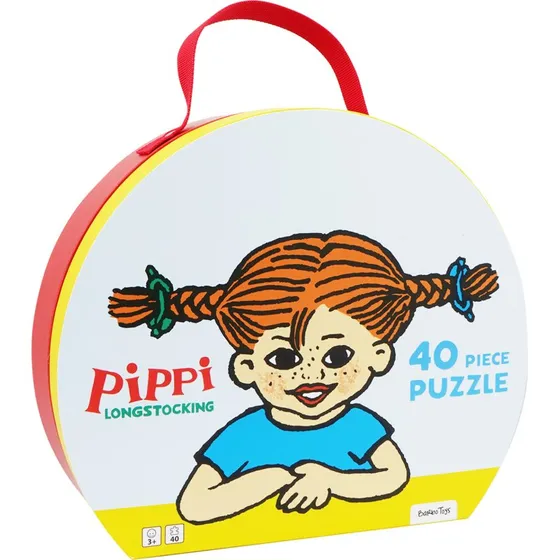 Pippi Langstrømpe legekuffert med 40-brikkers puslespil