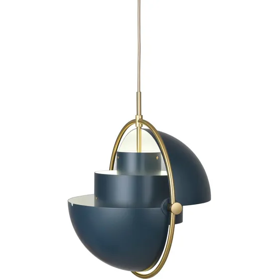 GUBI Multi-Lite Pendel Ø36 Messing/Midnight Blue