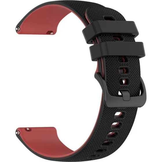 22 mm Silikone-urrem til Garmin - Sort/Rød