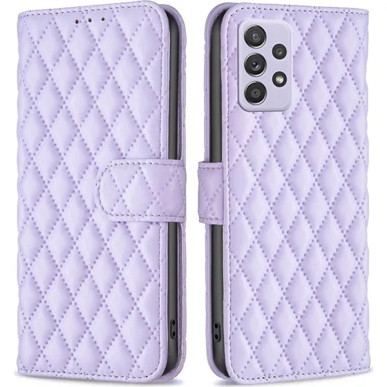 Rhombus Mat Samsung Galaxy A52 5G / Flip Etui - Lilla