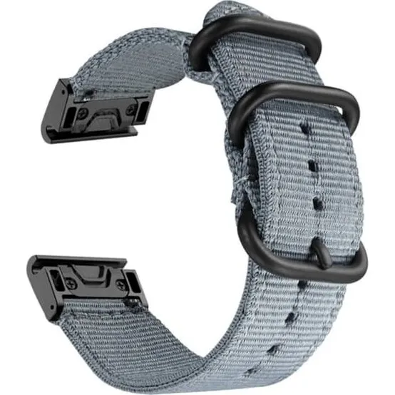 26 mm Nylon-urrem til Garmin Fenix 7X, 6X Pro & Tactix7 - Grå